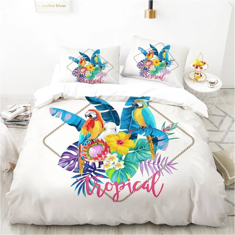 Housse de Couette Perroquet Exotique