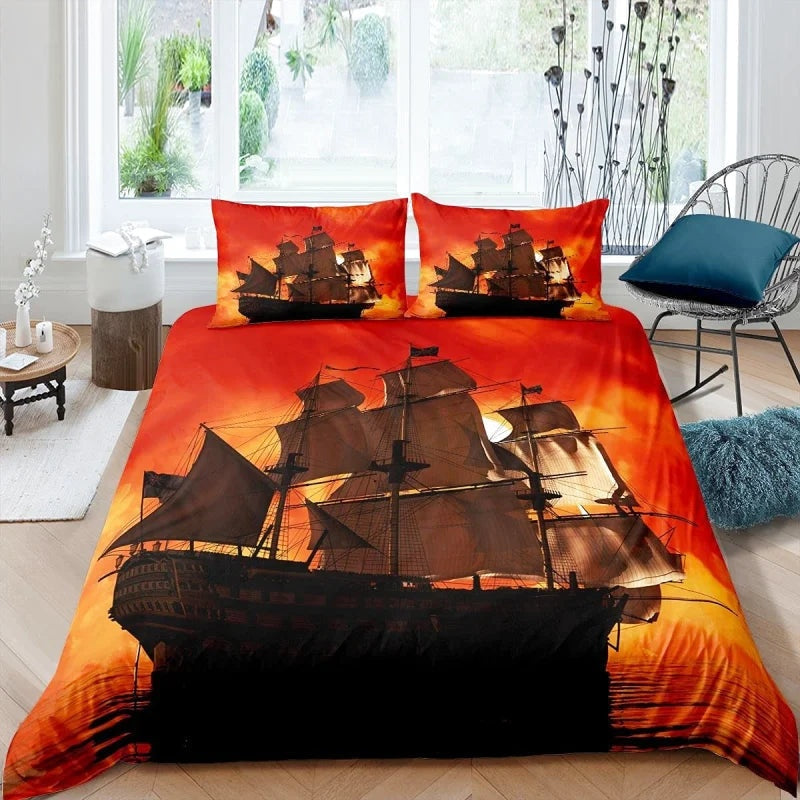 Housse de Couette Pirate Couché de Soleil
