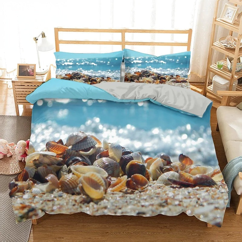 Housse de Couette Plage Coquillages