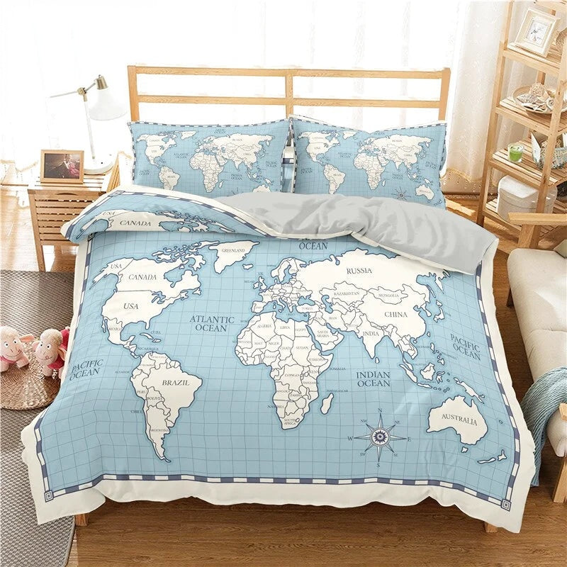 Housse de Couette Planisphère Carte