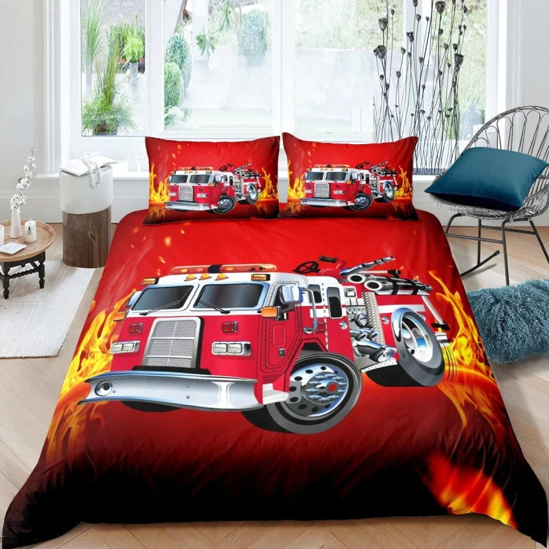 Housse de Couette Pompier Camion