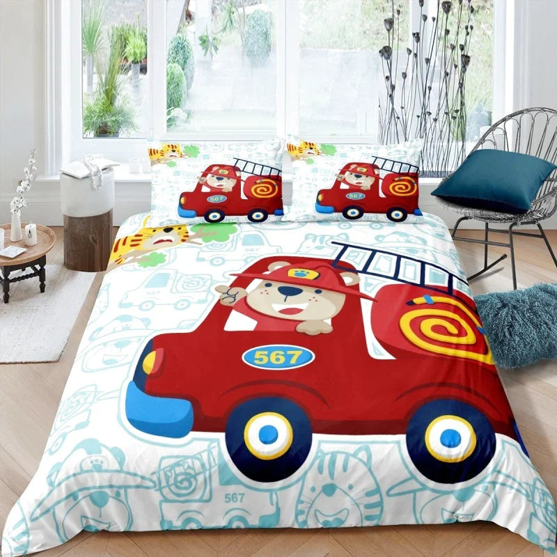 Housse de Couette Pompier Cartoon