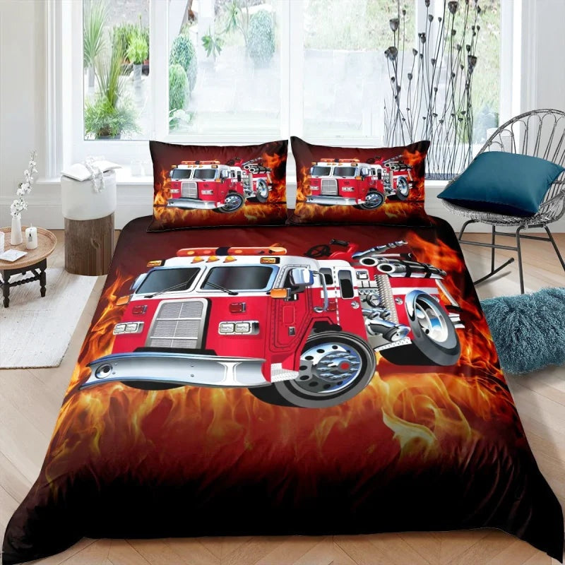 Housse de Couette Pompier Flamme