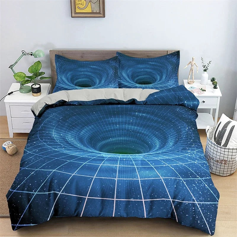 Housse de Couette Psychédélique Bleu