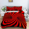 Housse de Couette Psychédélique Rouge et Noir