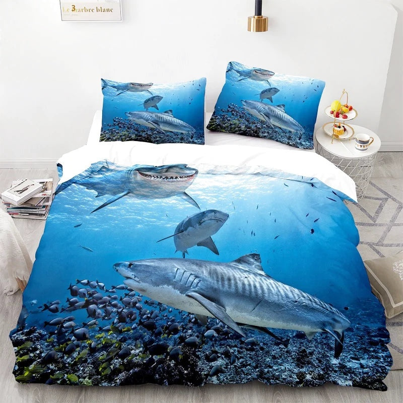 Housse de Couette Requin Fond Marin