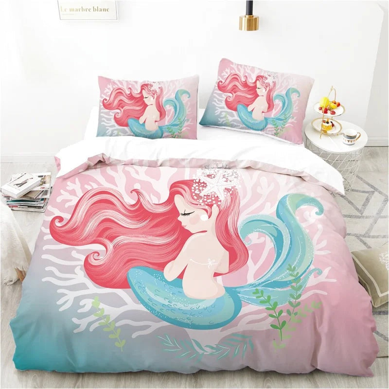 Housse de Couette Sirène Rose