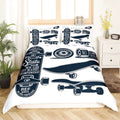 Housse de Couette Skate Blanche et Noir