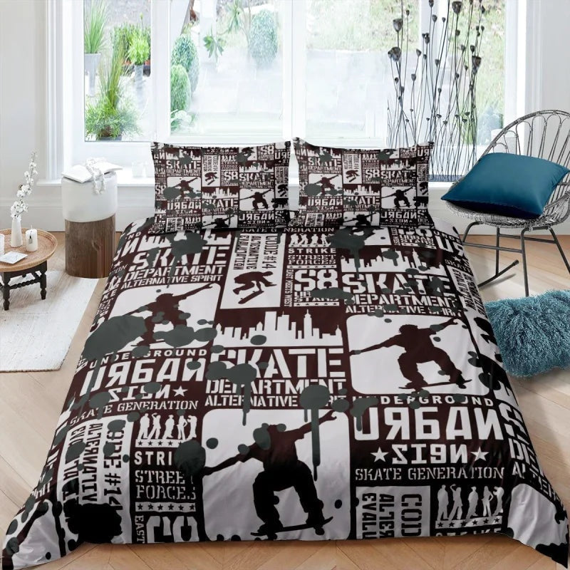 Housse de Couette Skate Noir