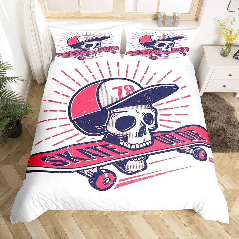 Housse de Couette Skate Tête de Mort