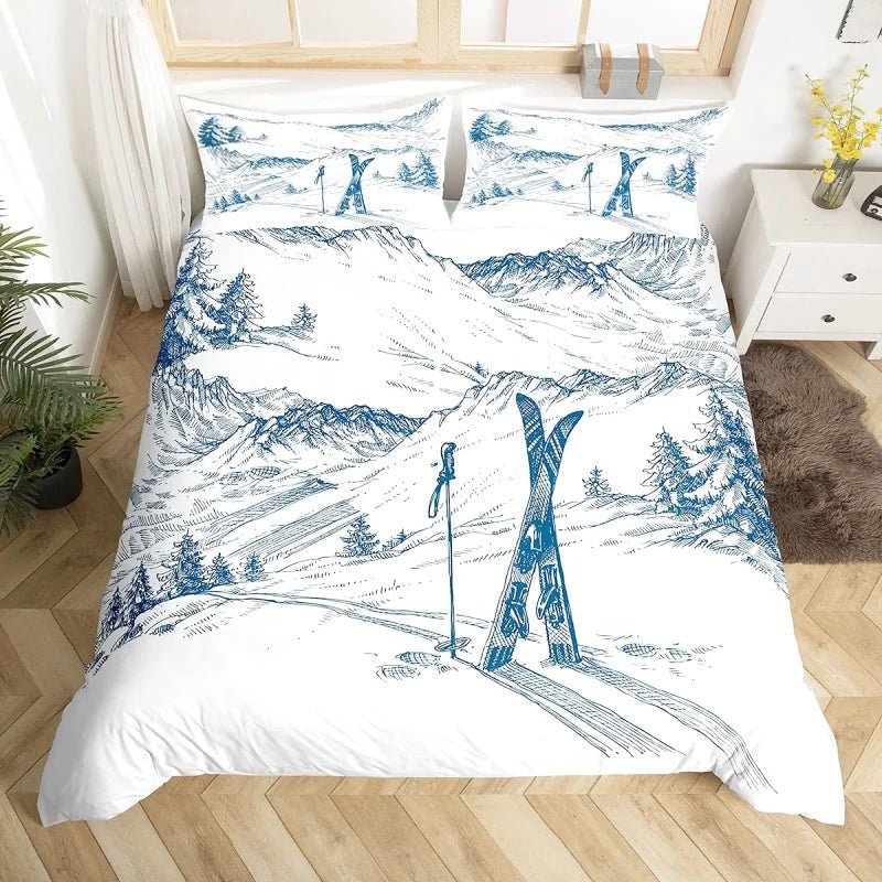 Housse de Couette Ski Montagne