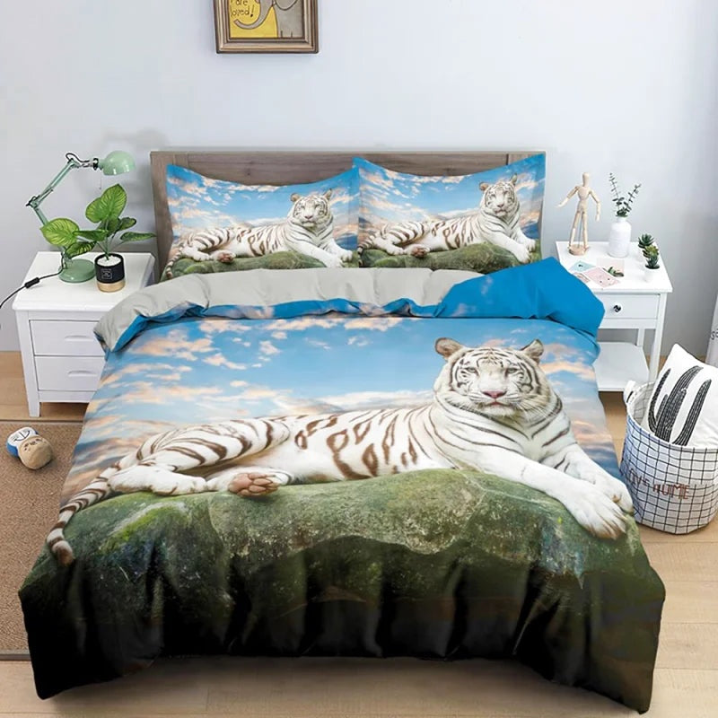 Housse de Couette Tigre Blanc