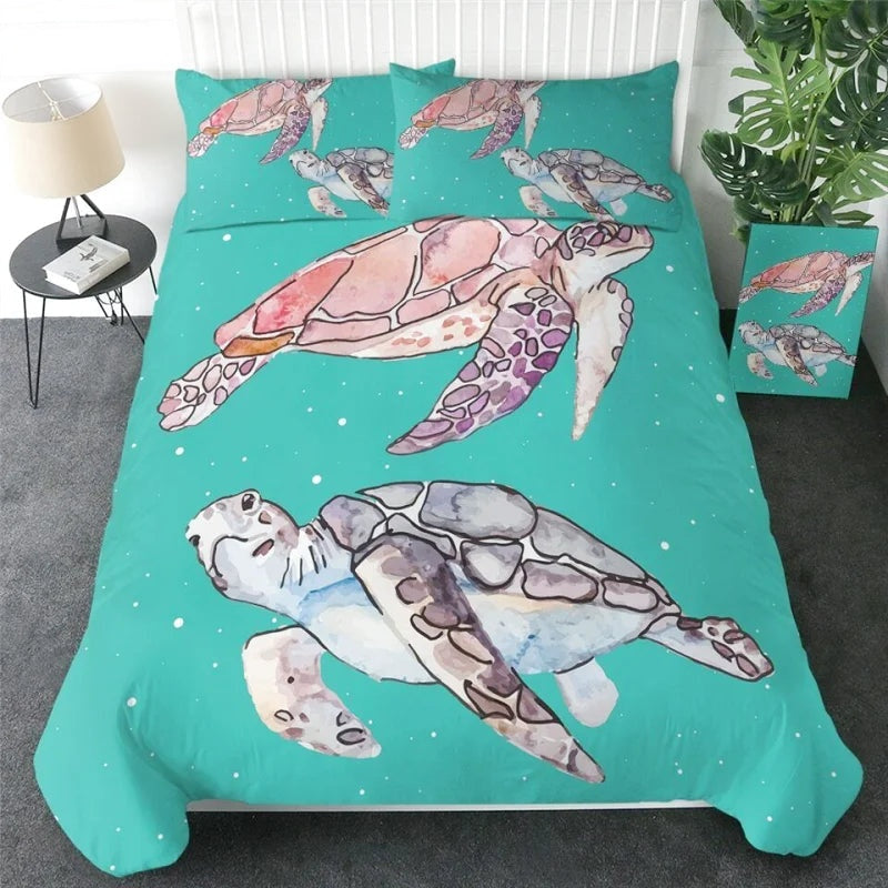 Housse de Couette Tortue Mignonne