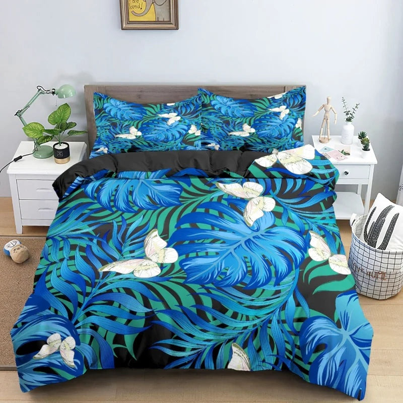 Housse de Couette Tropical Bleu