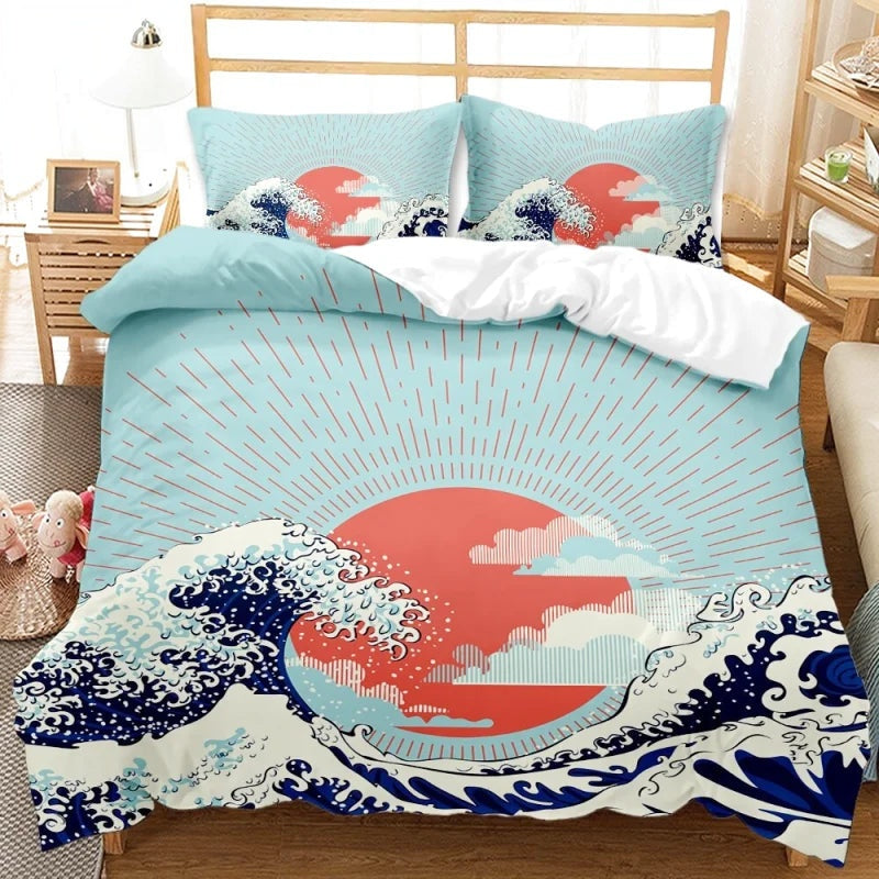 Housse de Couette Vague Japonaise
