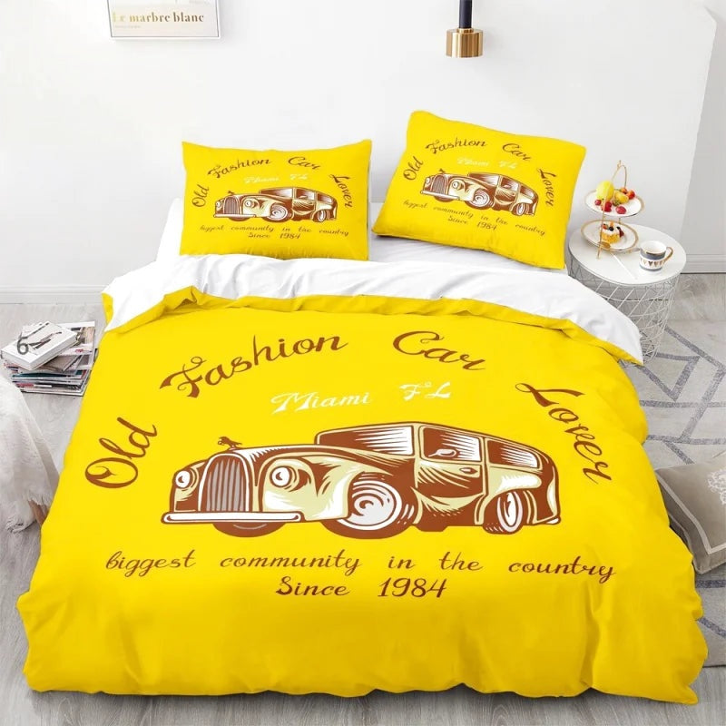 Housse de Couette Voiture Jaune