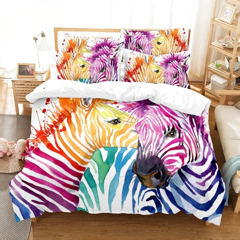 Housse de Couette Zèbres Colorés