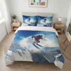 Ski Dream - ai-generated-illustration-young-snowboarder-soaring-over-pristine-mountain-landscape-ai-generated-illustration-302879595